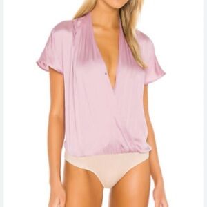PAIGE Women's Dijon Thong Bodysuit, Fragrant Lilac, Purple, Pink,
 Sz XS